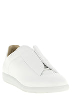 Weiße Kalbsleder Low-Top-Sneaker