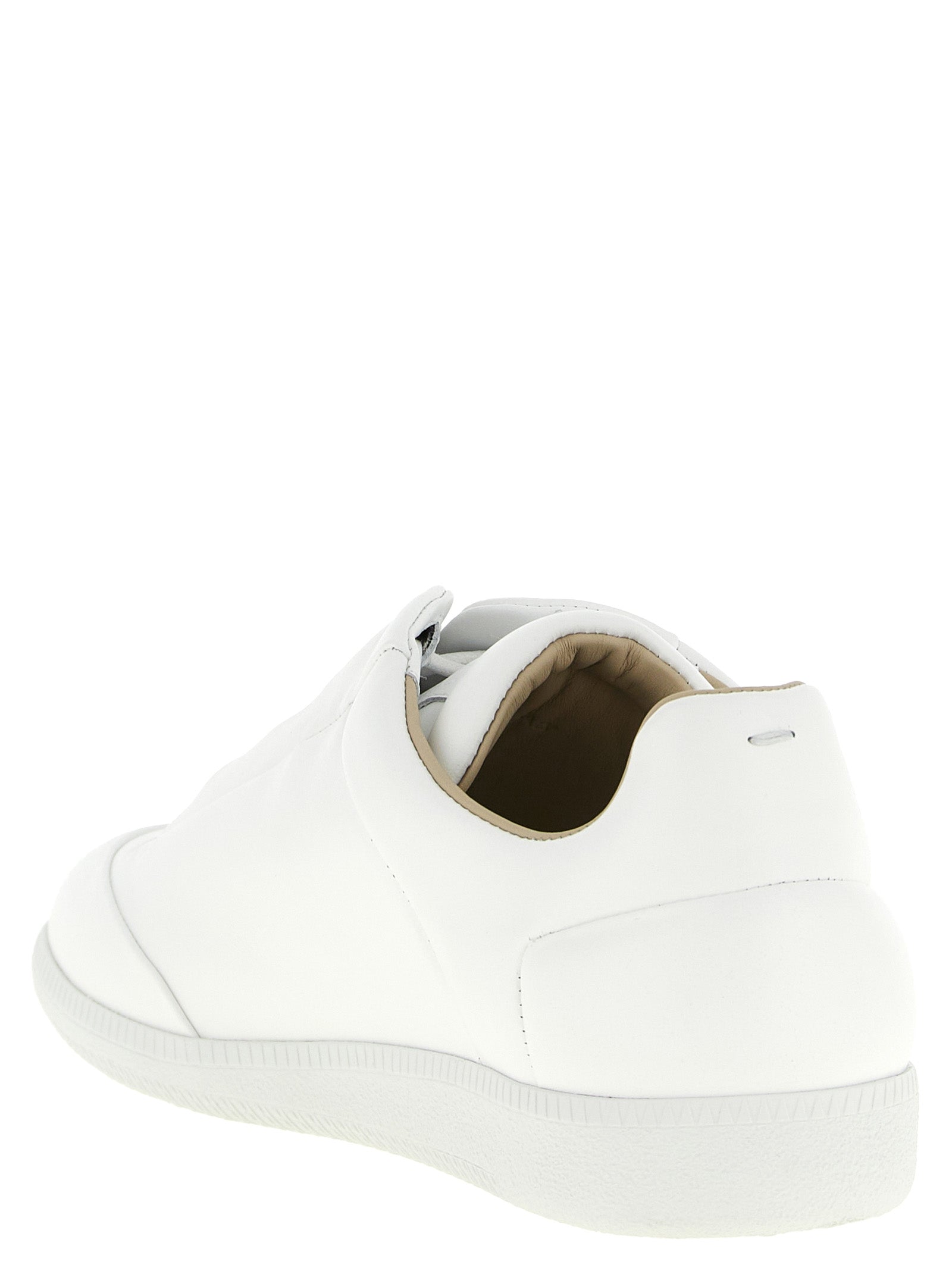 Weiße Kalbsleder Low-Top-Sneaker