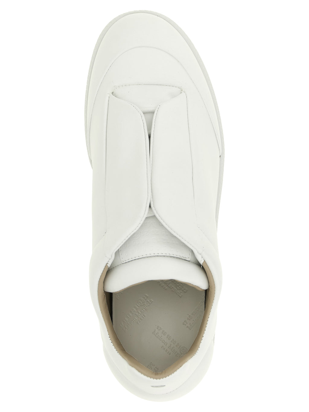 Weiße Kalbsleder Low-Top-Sneaker