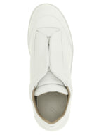 Weiße Kalbsleder Low-Top-Sneaker