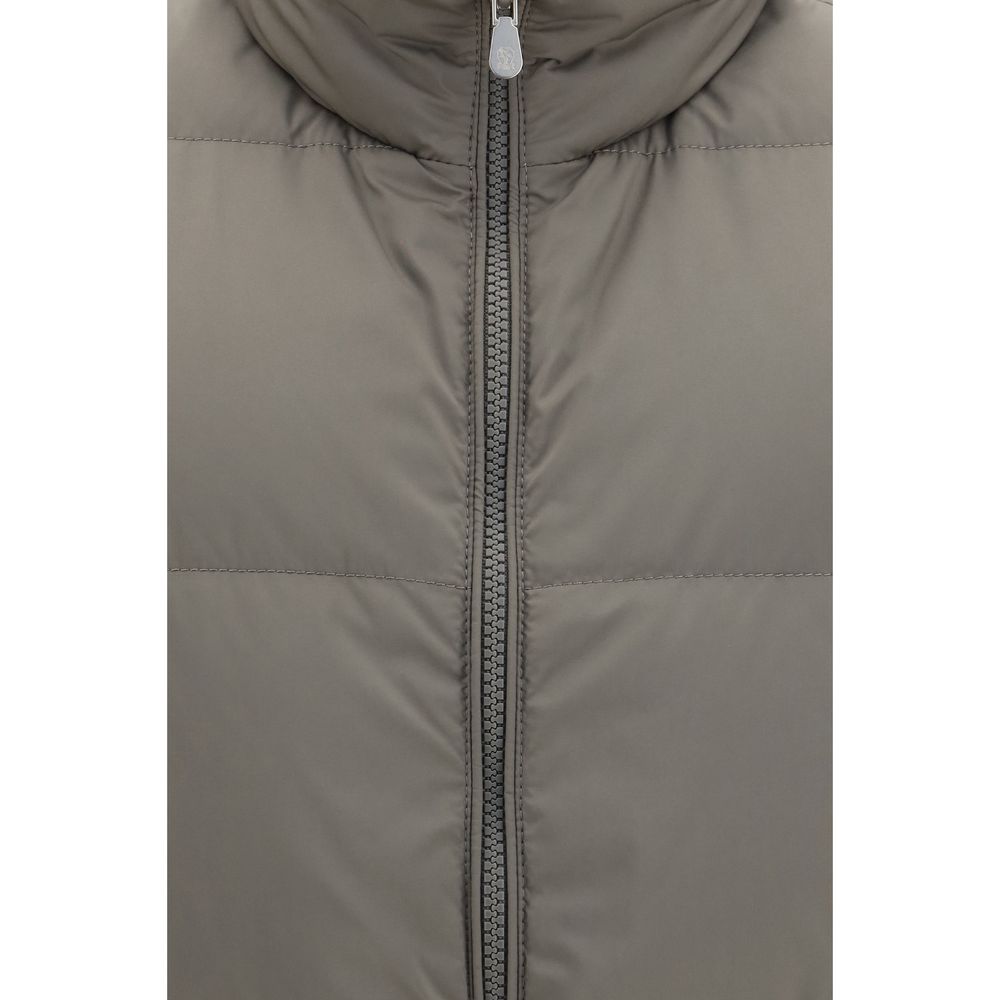 Graue ärmellose Polyester-Weste