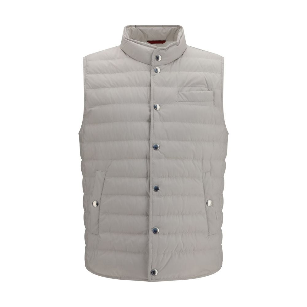 Weiße ärmellose Polyester-Jacke