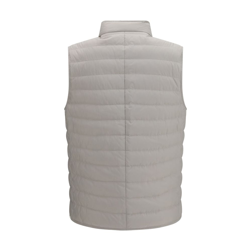 Weiße ärmellose Polyester-Jacke