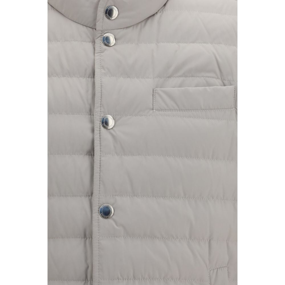 Weiße ärmellose Polyester-Jacke