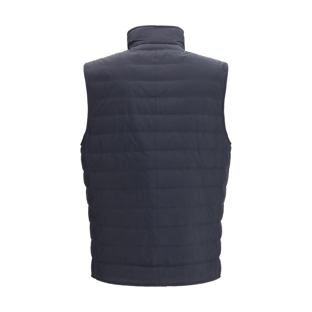 Ärmellose blaue Jacke aus Polyester