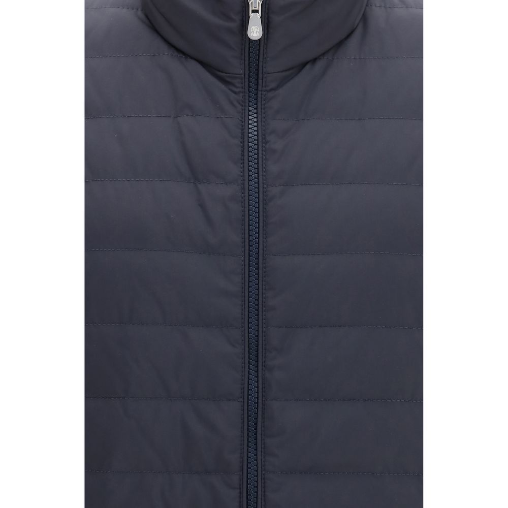 Ärmellose blaue Jacke aus Polyester