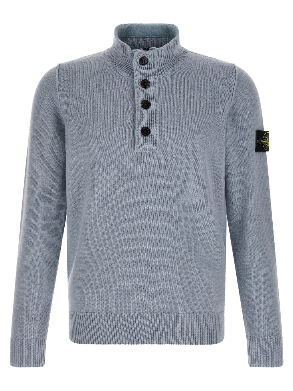 Blaue Strickjacke aus Wolle