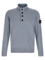 Blaue Strickjacke aus Wolle