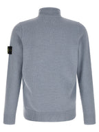 Blaue Strickjacke aus Wolle