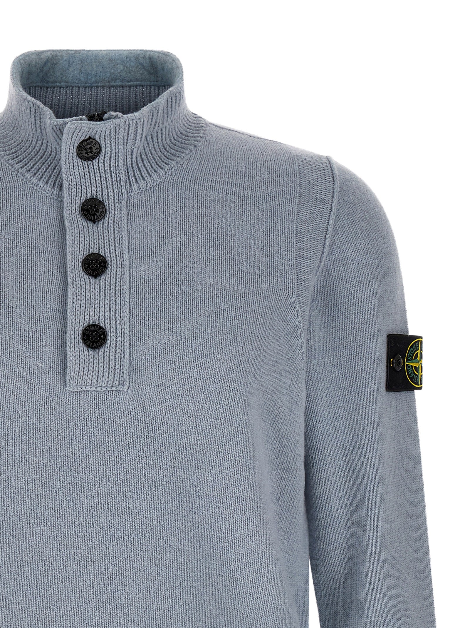 Blaue Strickjacke aus Wolle