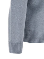 Blaue Strickjacke aus Wolle