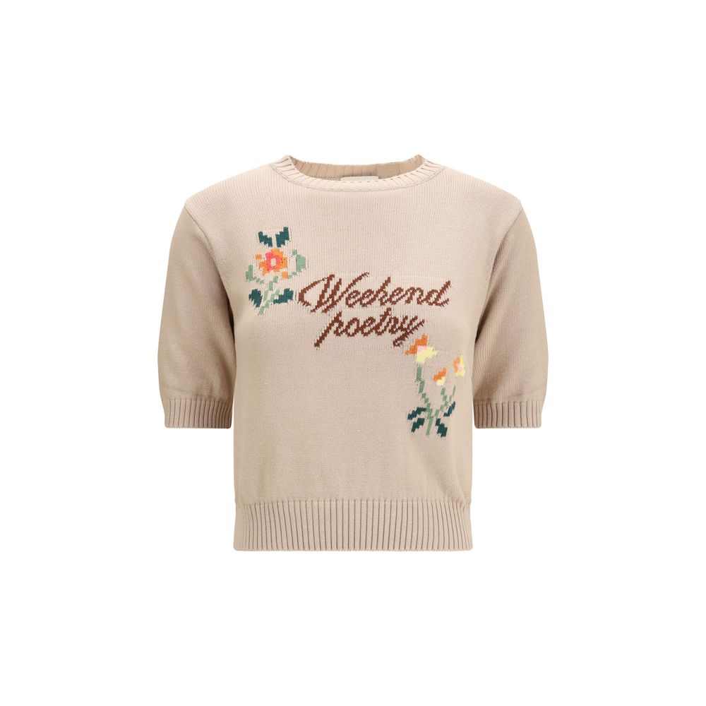 Beige Baumwoll-Sweatshirt