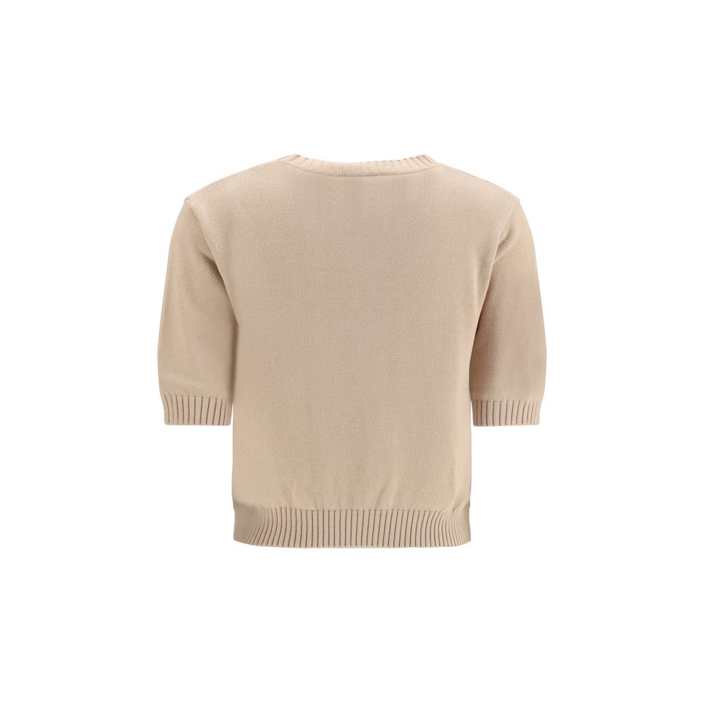 Beige Baumwoll-Sweatshirt