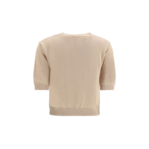Beige Baumwoll-Sweatshirt