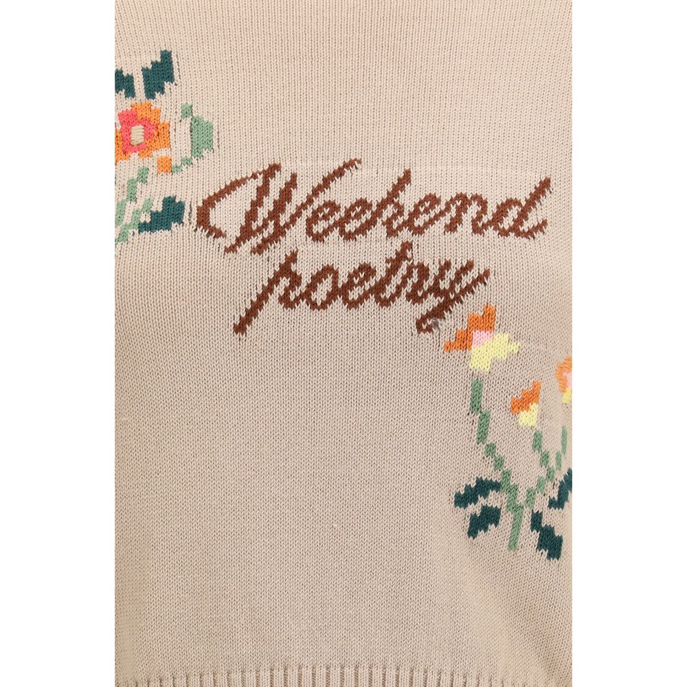 Beige Baumwoll-Sweatshirt