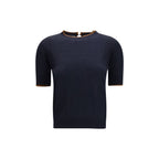Blaues Seiden-T-Shirt