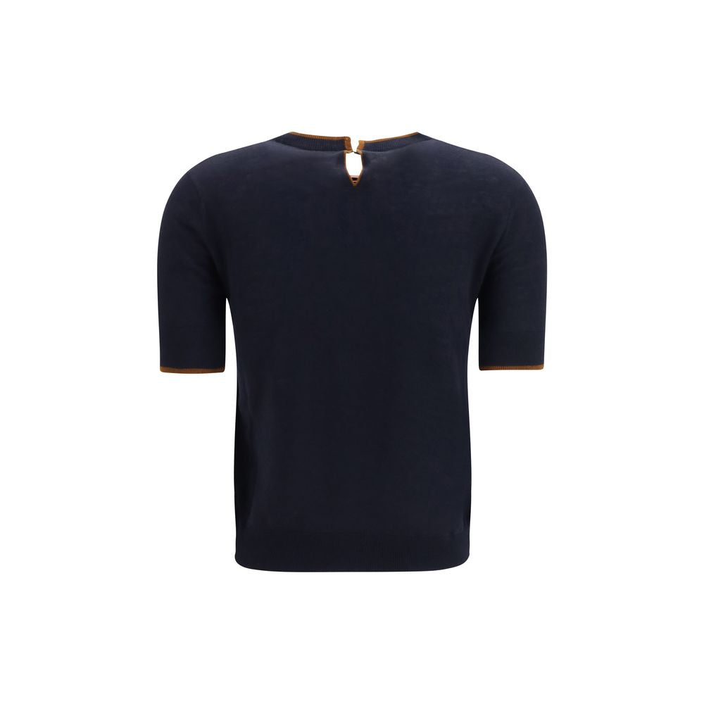 Blaues Seiden-T-Shirt