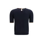 Blaues Seiden-T-Shirt