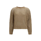 Beige Baumwoll-Sweatshirt