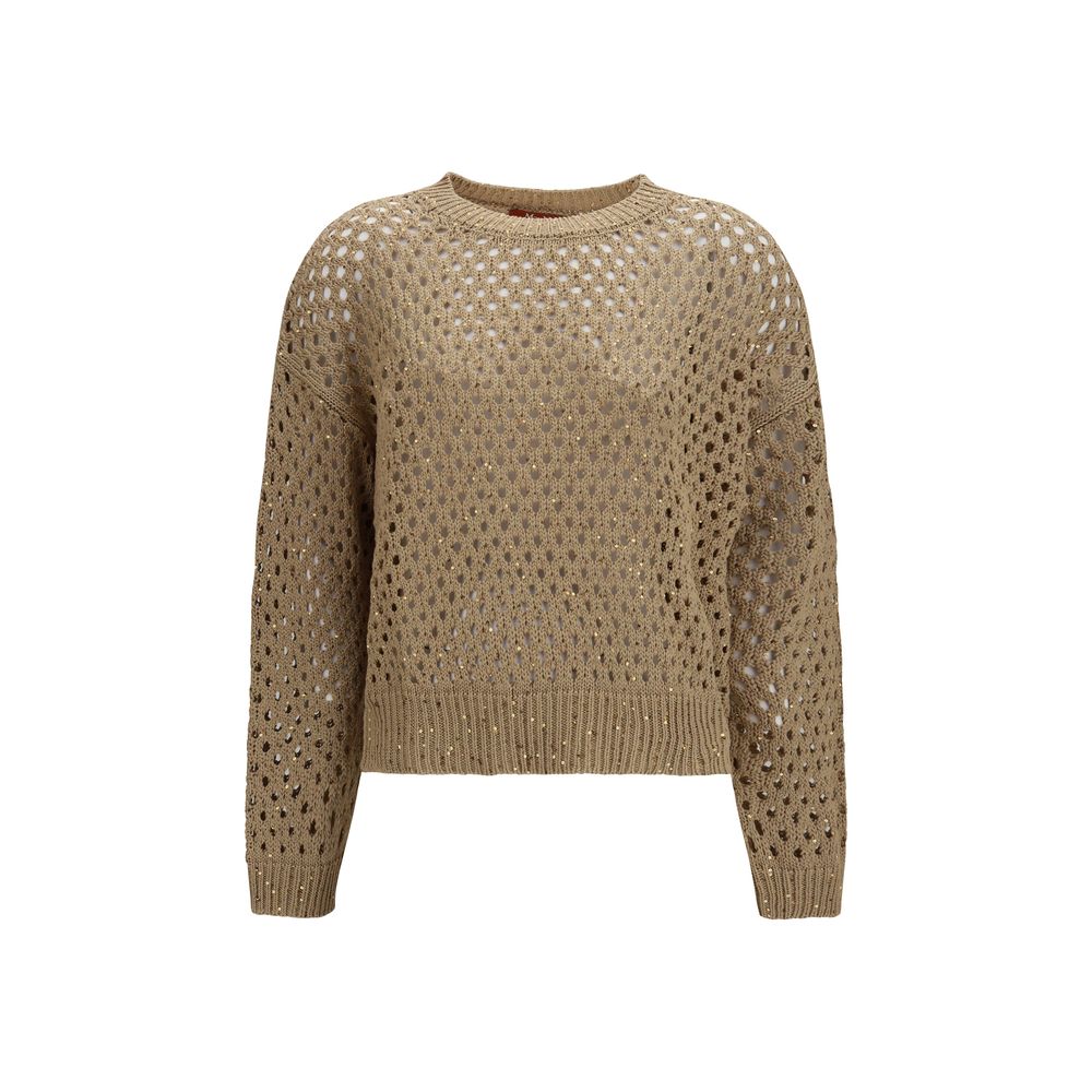 Beige Baumwoll-Sweatshirt