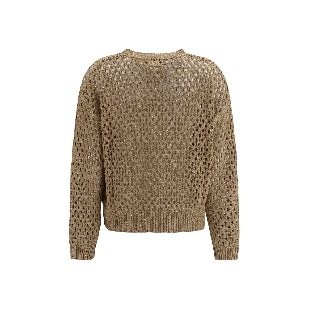 Beige Baumwoll-Sweatshirt