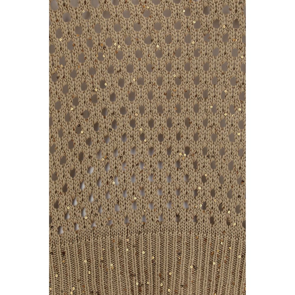 Beige Baumwoll-Sweatshirt