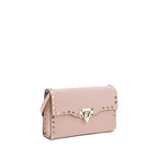 Schultertasche aus rosa Kalbsleder Bos Taurus