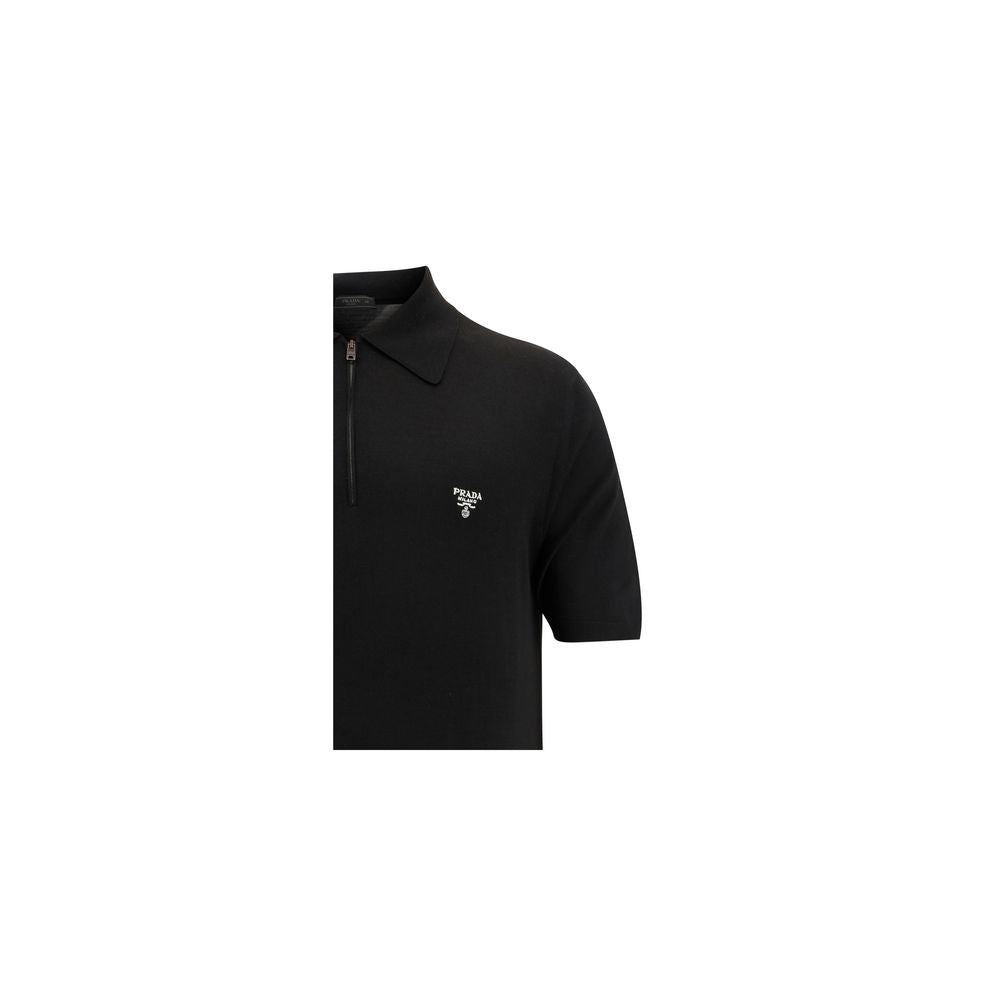 Schwarzes Polohemd aus Wolle Oves Aries