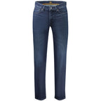 Blaue Straight-Leg-Jeans aus Baumwolle