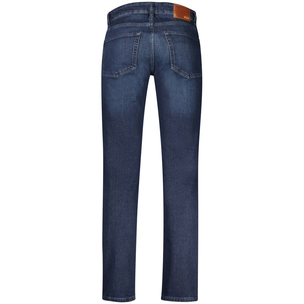 Blaue Straight-Leg-Jeans aus Baumwolle