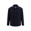 Blaue Jacke aus Wolle Oves Aries in voller Länge