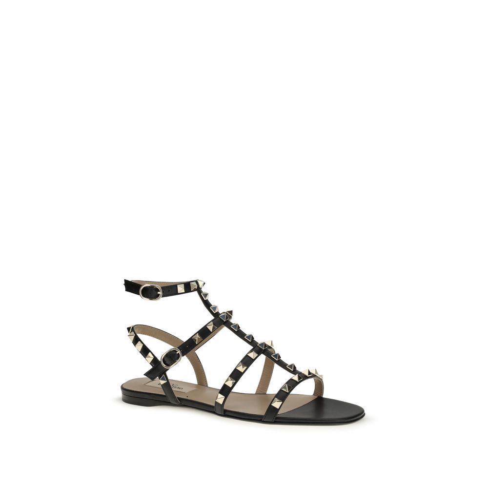 Schwarze Bos Taurus Kalbsleder-Sandalen