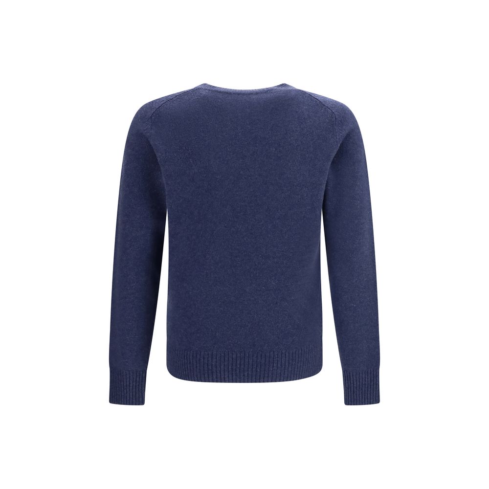 Blauer Kaschmirpullover