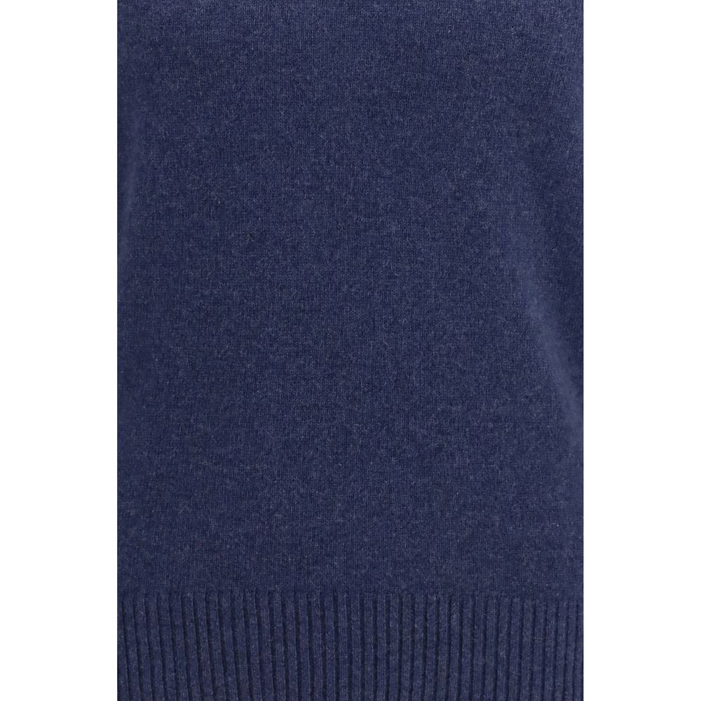 Blauer Kaschmirpullover