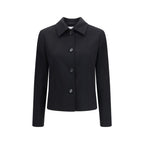 Schwarze Oves Aries Wolljacke in voller Länge