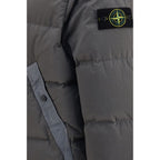 Zweifarbige Polyamid-Steppjacke in voller Länge