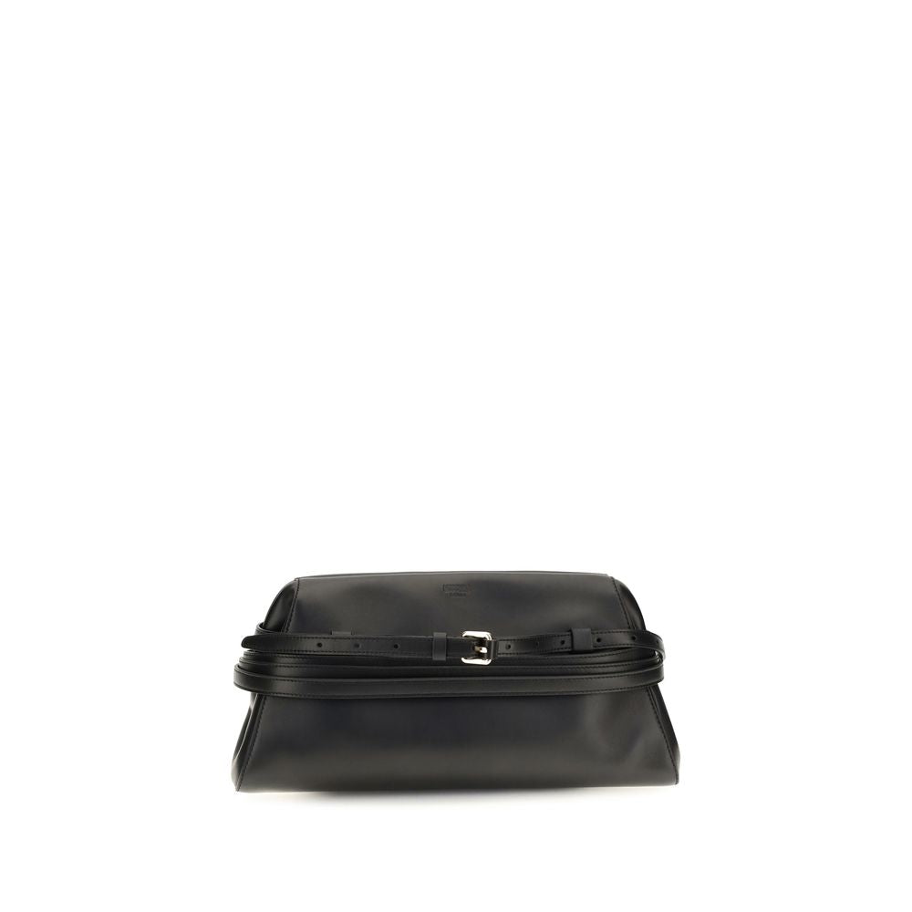 Schwarze Umhängetasche aus Ziegenleder