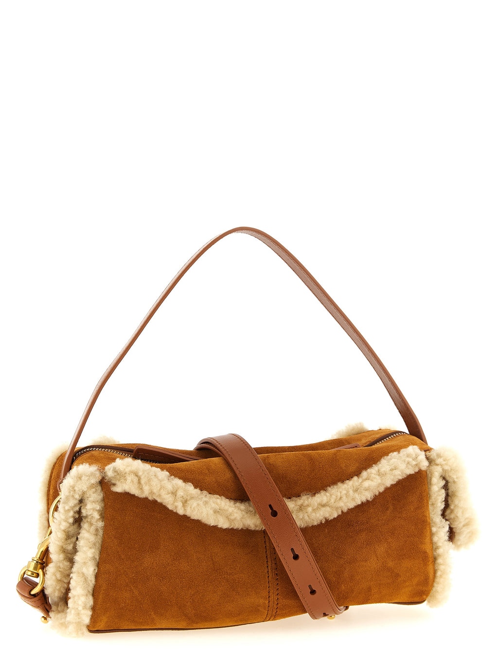 Braunes Kalbsleder Damen Crossbody Tasche
