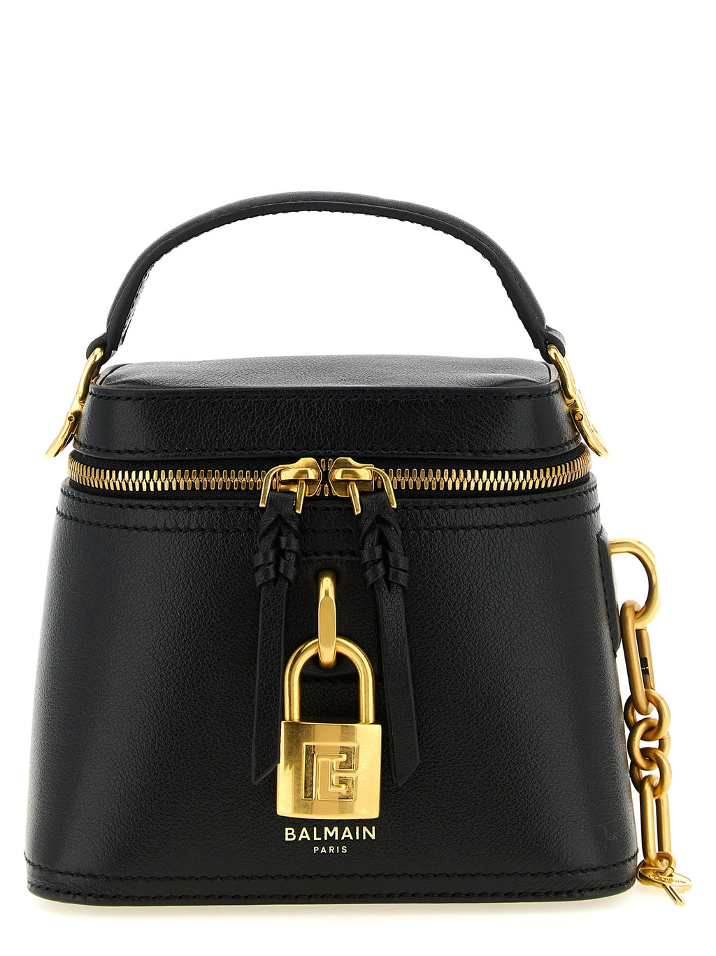 Schwarze Handtasche aus Büffelleder