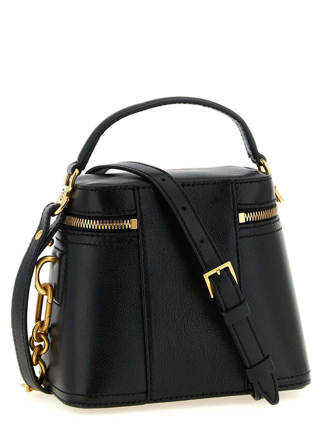 Schwarze Handtasche aus Büffelleder