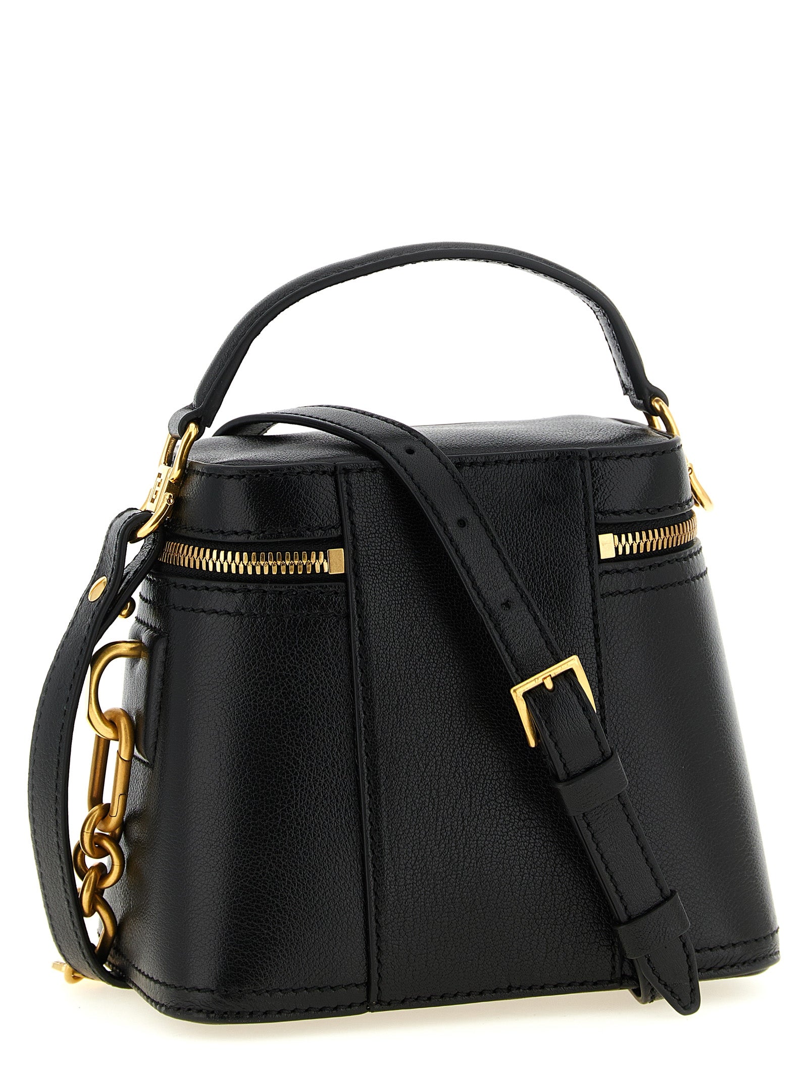 Schwarze Handtasche aus Büffelleder