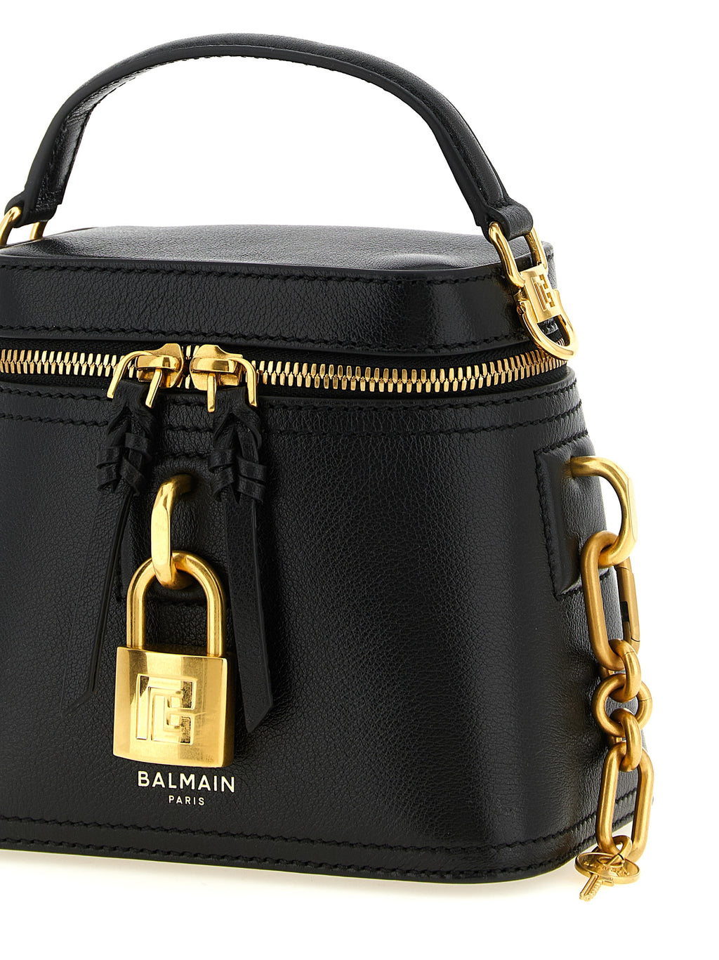 Schwarze Handtasche aus Büffelleder