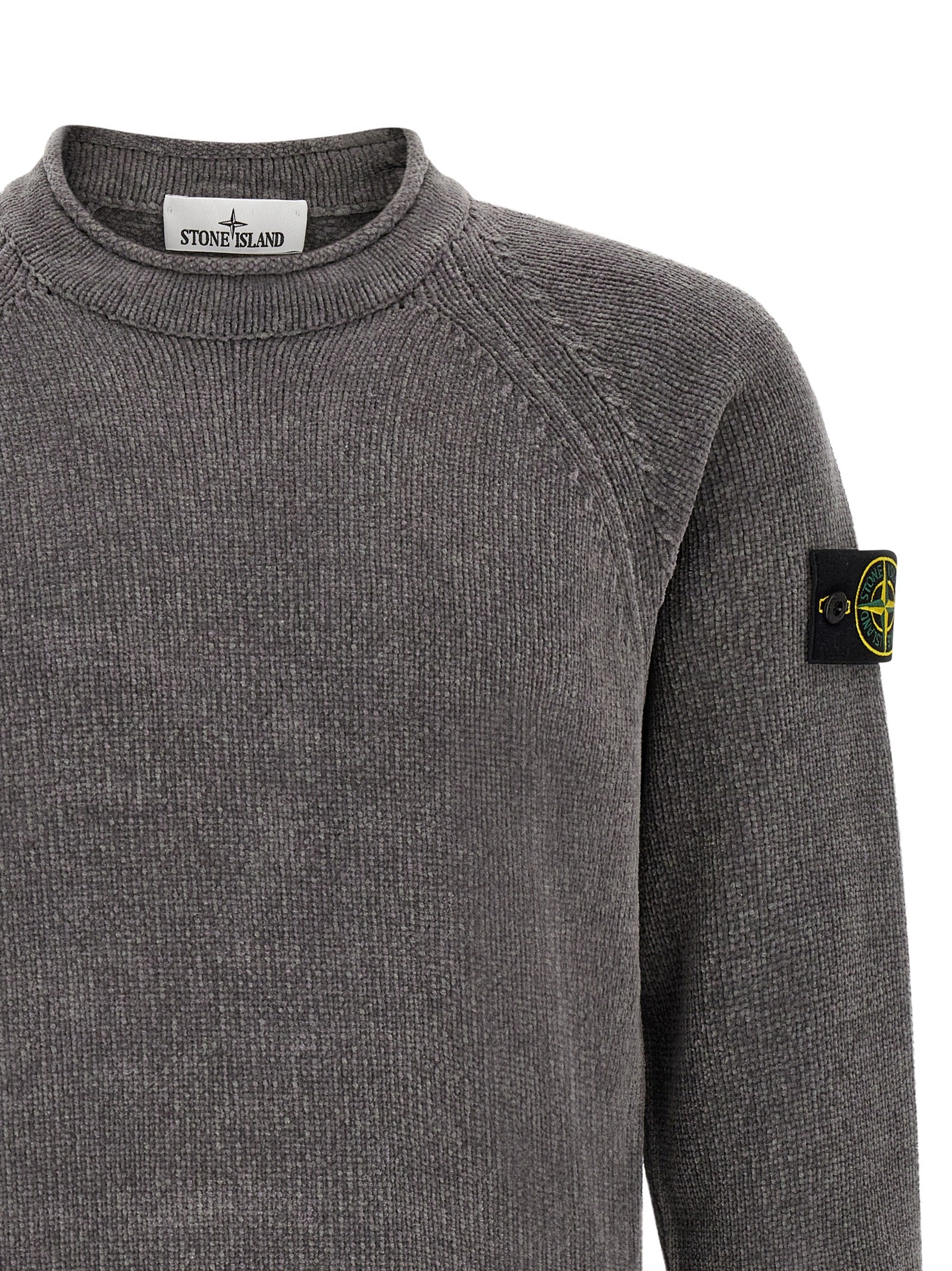 Grauer Baumwollcardigan Stone Island