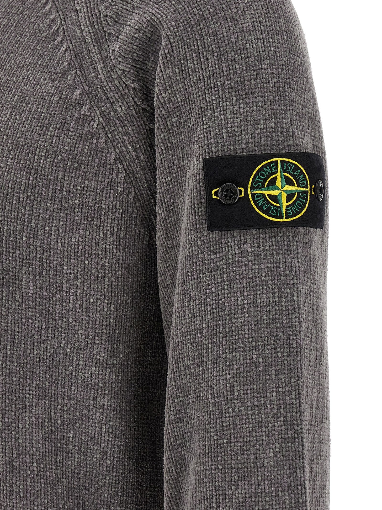 Grauer Baumwollcardigan Stone Island