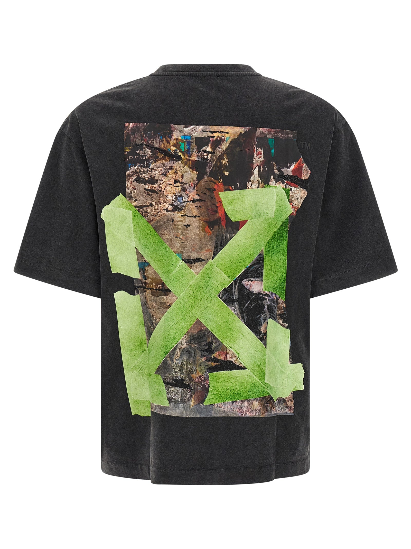Schwarzes Baumwoll-T-Shirt