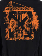Schwarzer Baumwoll-Sweatshirt