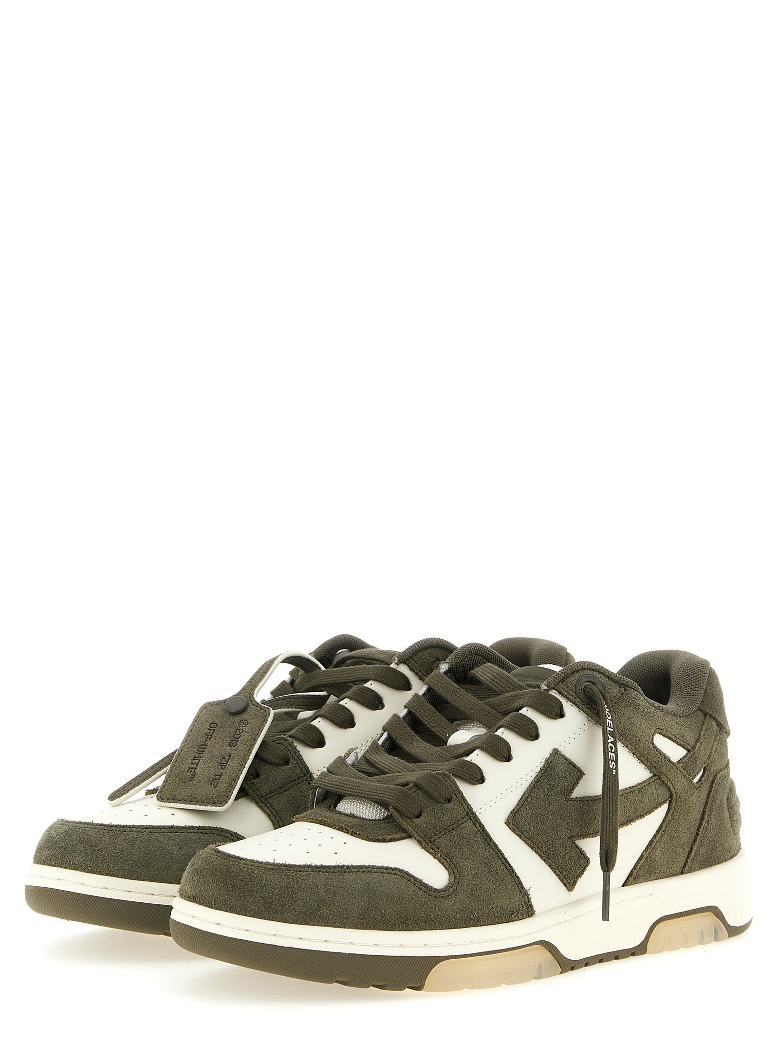 Zweifarbige Leder-Sneaker im Athletic-Stil