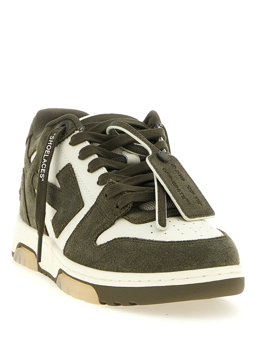 Zweifarbige Leder-Sneaker im Athletic-Stil