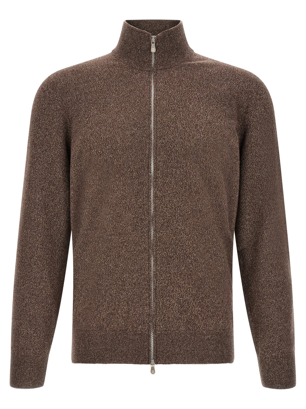 Brauner Kaschmir-Strickjacke