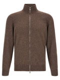 Brauner Kaschmir-Strickjacke